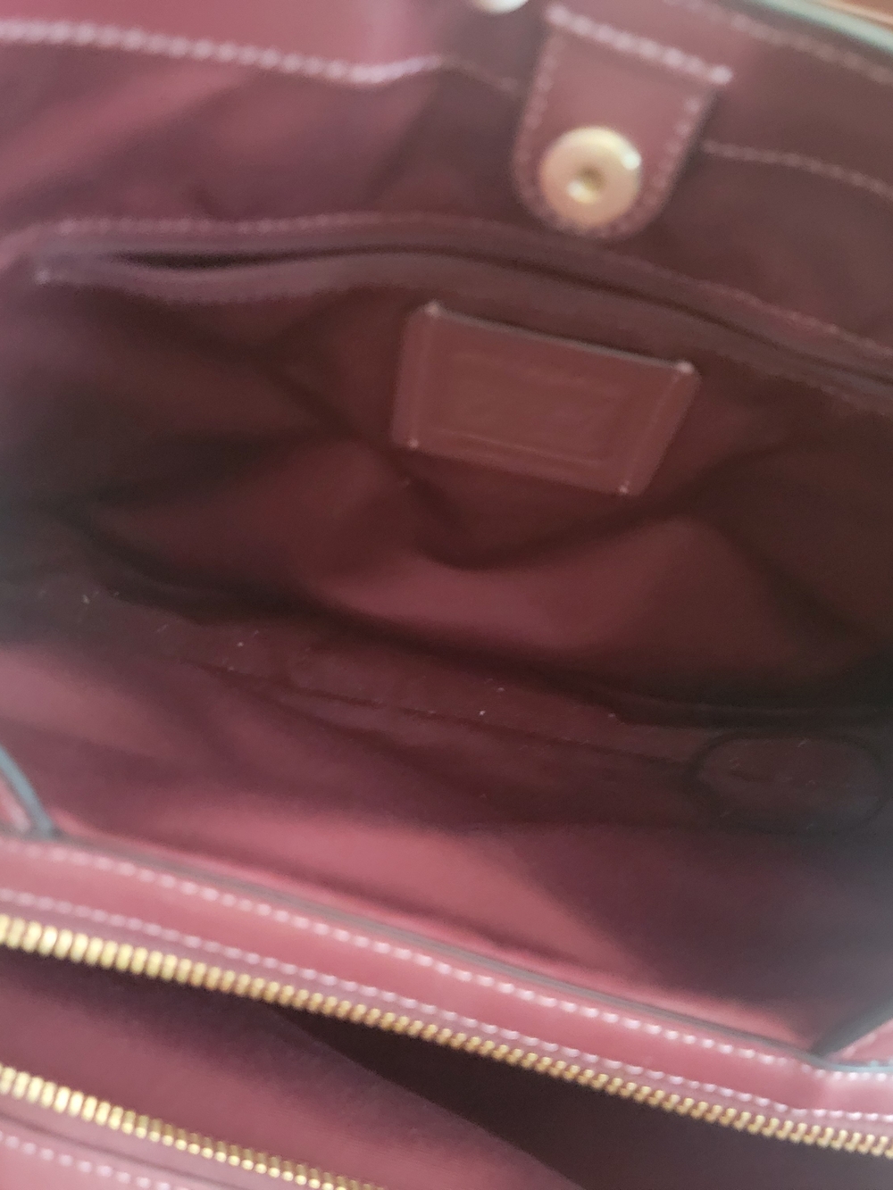 Coach Red Kristy Pebbled Leather Shoulder Bag with Brown Trim - Picture 4 of 6